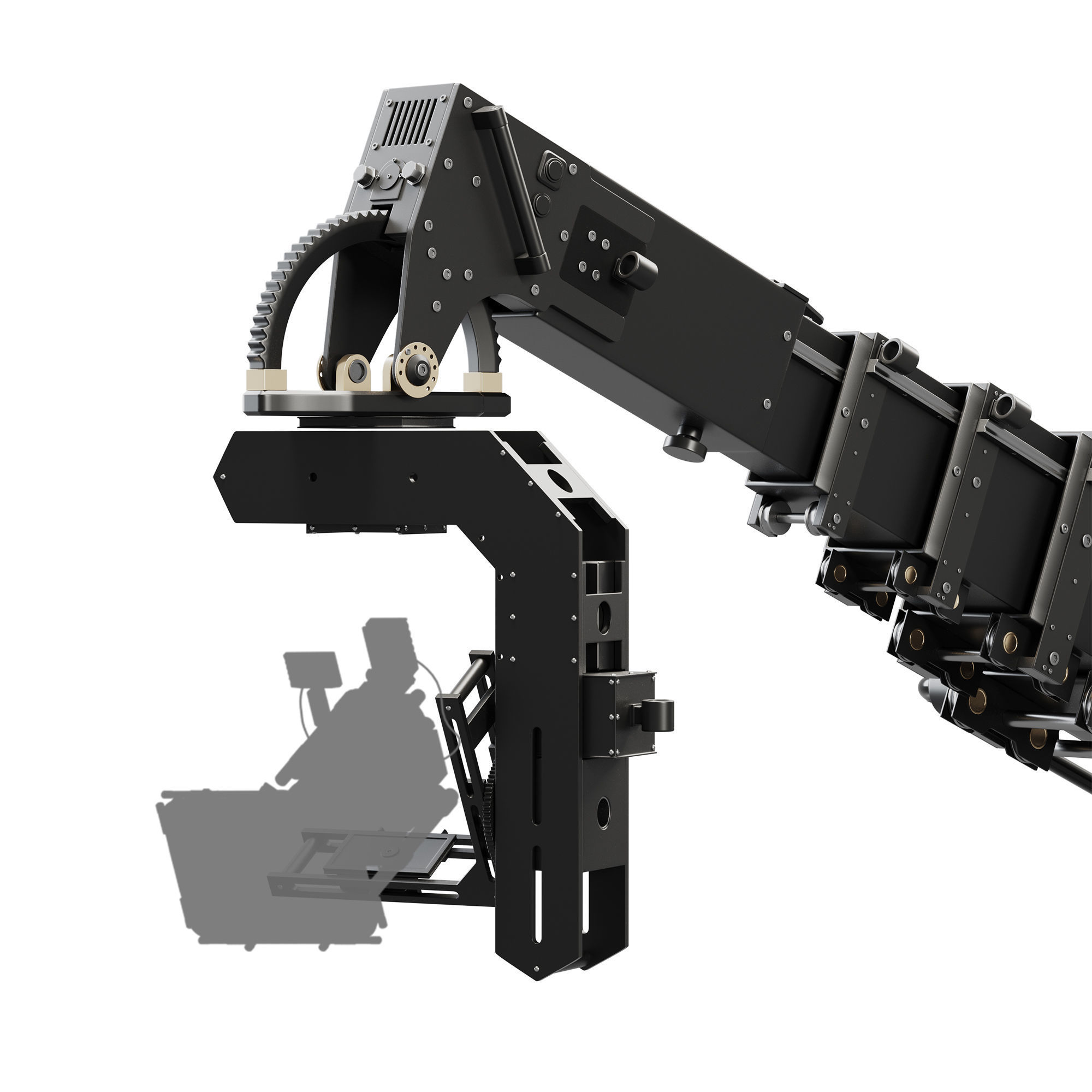 Movie crane camera black 3D model_2