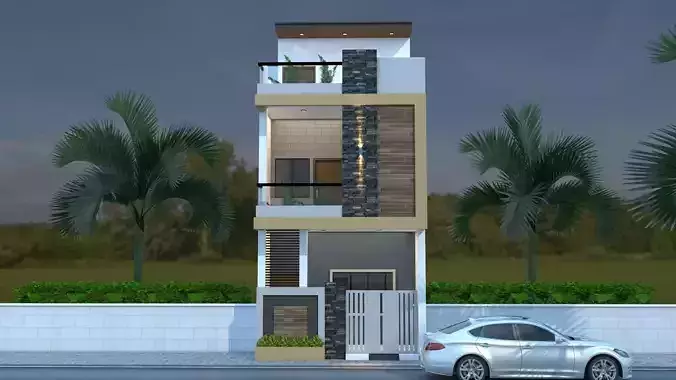 Modern Building  3D Model Low-poly 3D model