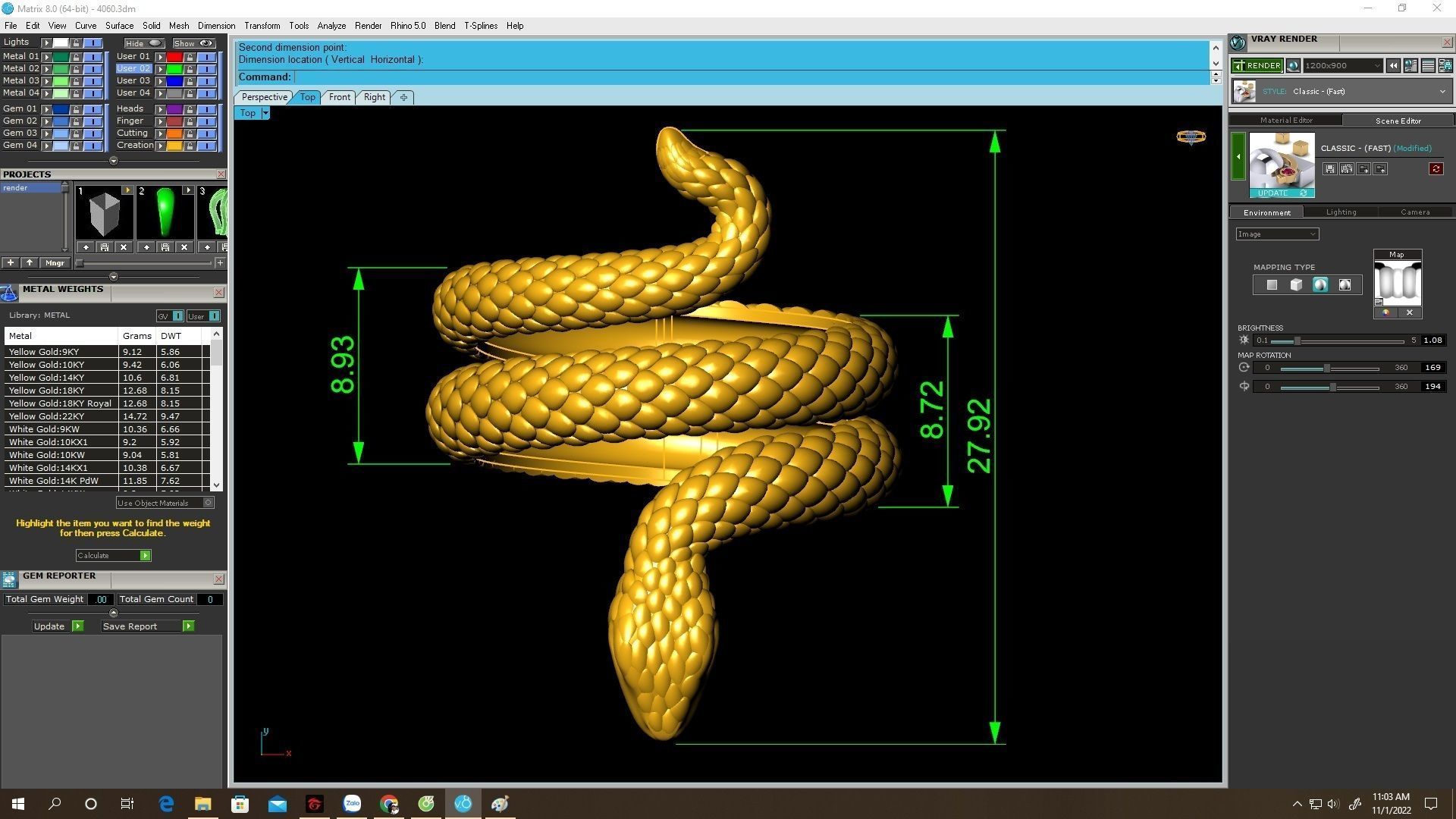 Coiled Snake Ring 3D Model for Jewelry Design 4060 3D print model_6