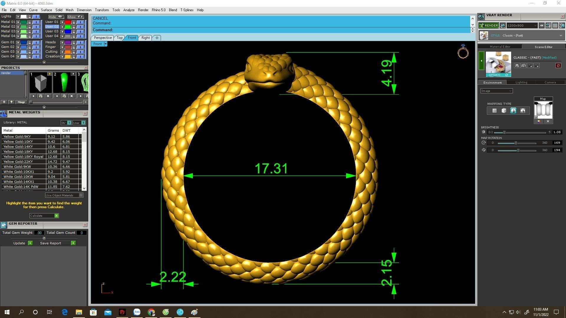 Coiled Snake Ring 3D Model for Jewelry Design 4060 3D print model_5