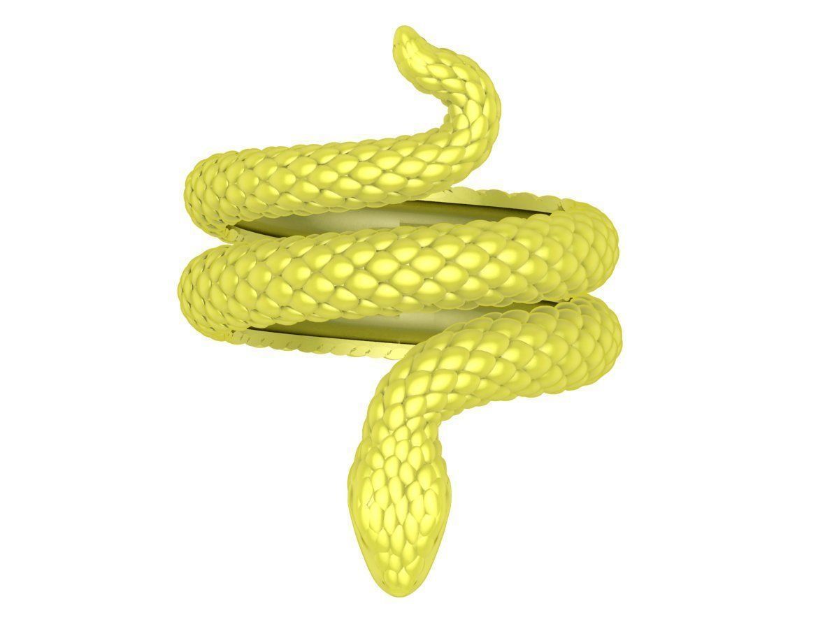 Coiled Snake Ring 3D Model for Jewelry Design 4060 3D print model_3