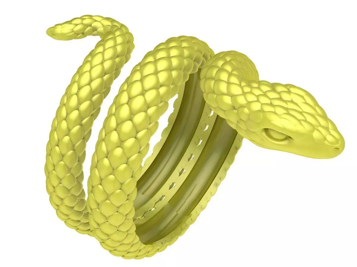 Coiled Snake Ring 3D Model for Jewelry Design 4060 3D print model_0