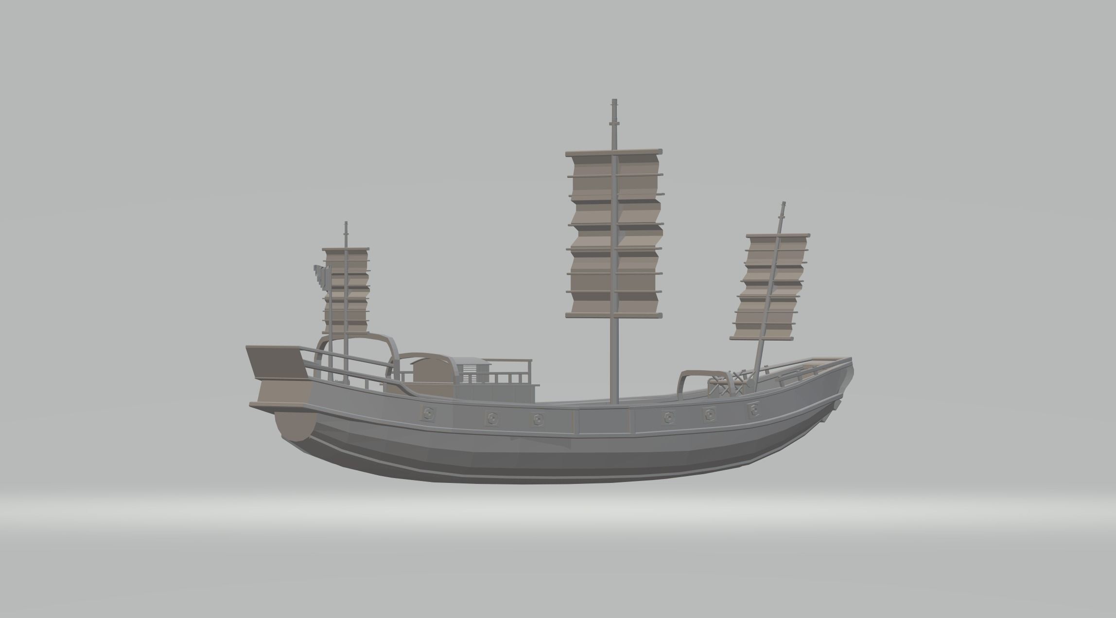 Chinese Ancient Ship 3D model_2