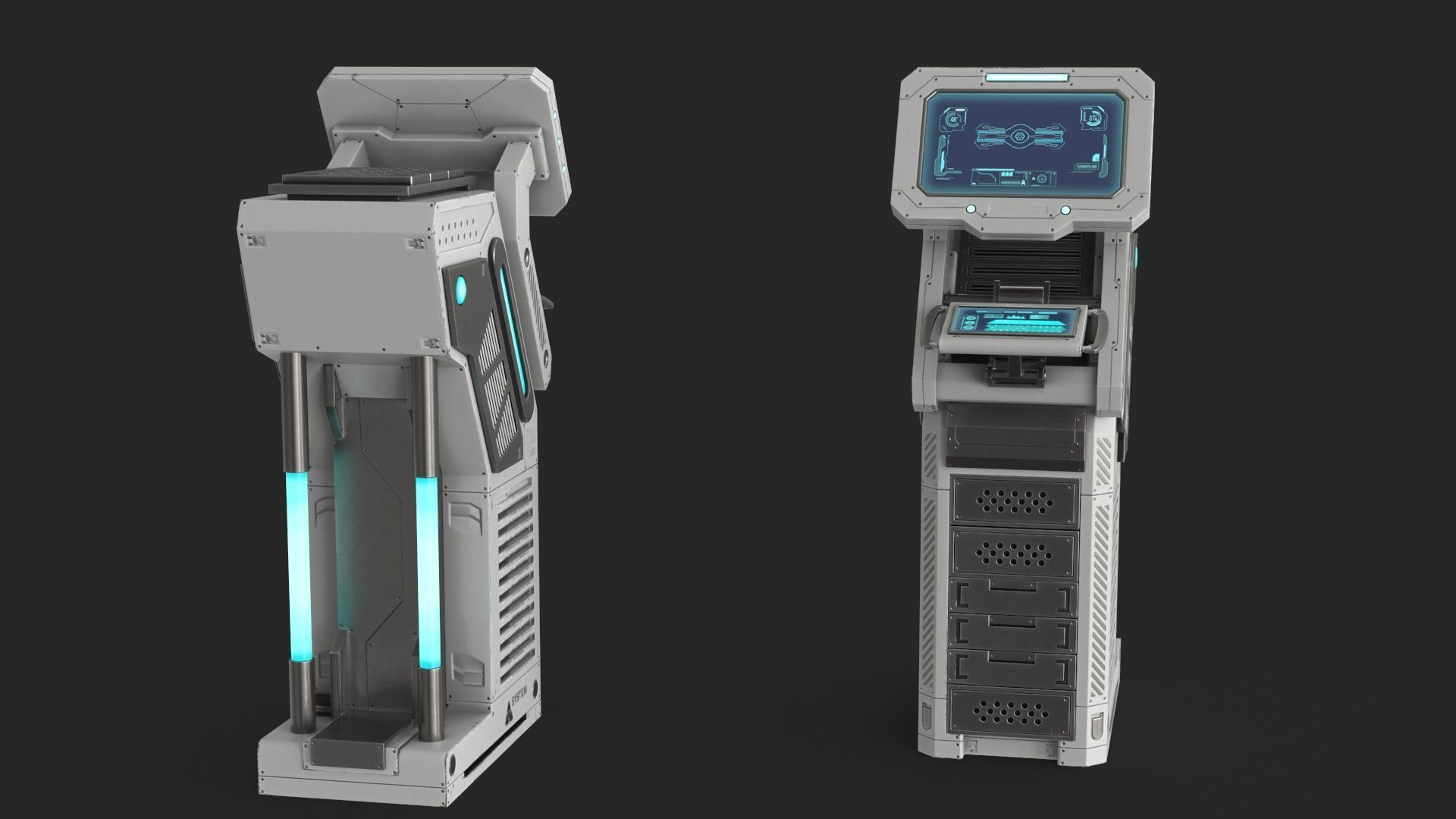 Sci Fi Terminal v1 Low-poly 3D model_17