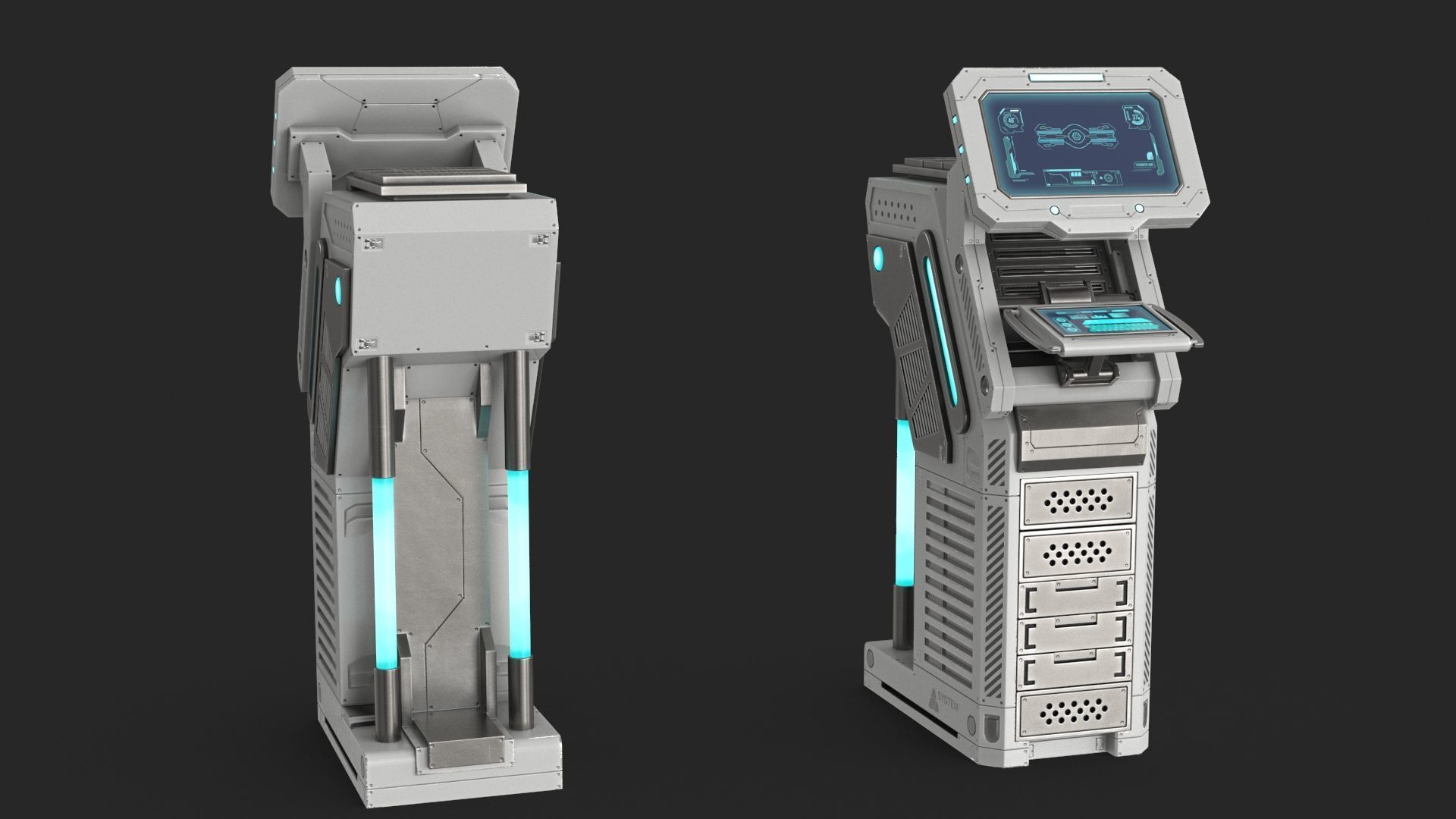 Sci Fi Terminal v1 Low-poly 3D model_18