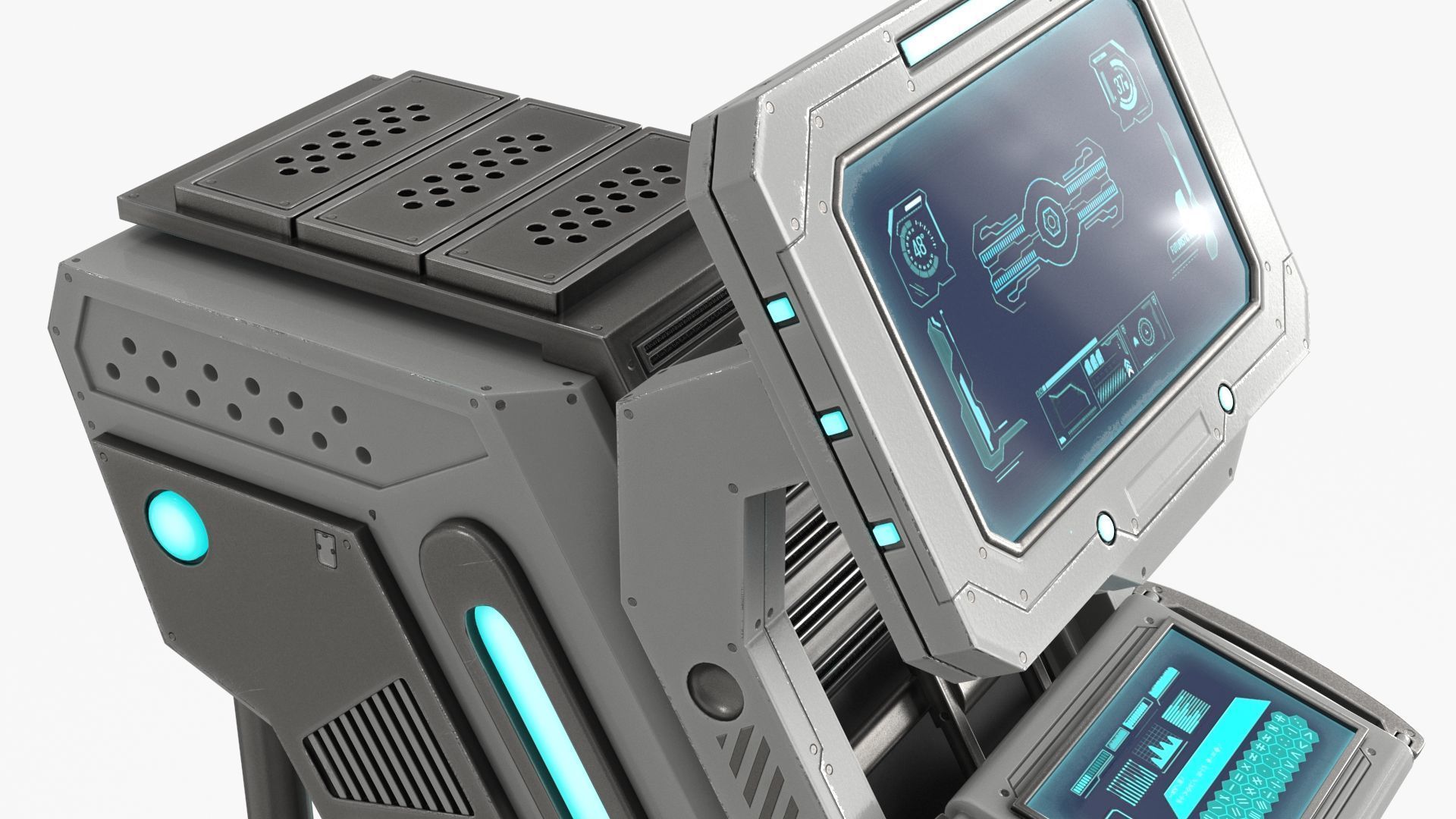 Sci Fi Terminal v1 Low-poly 3D model_4