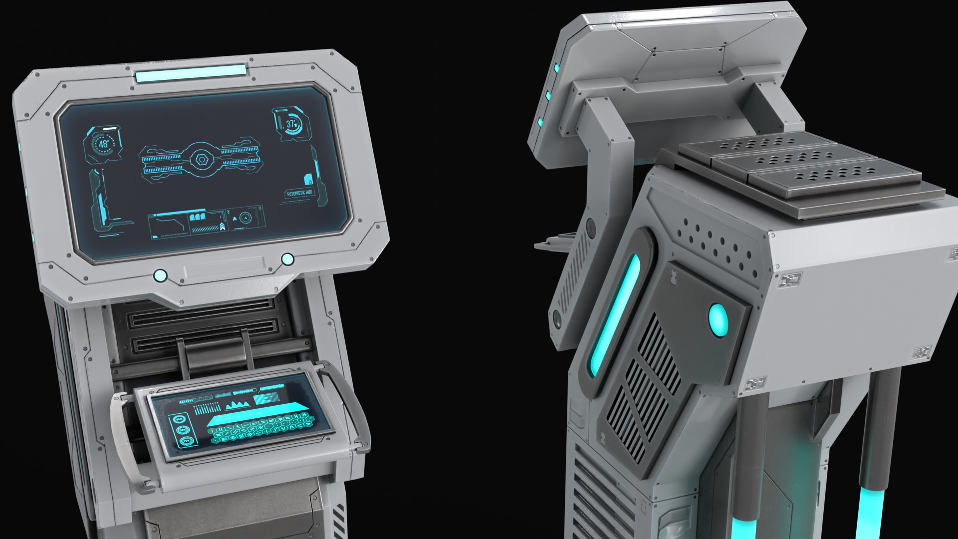 Sci Fi Terminal v1 Low-poly 3D model_12