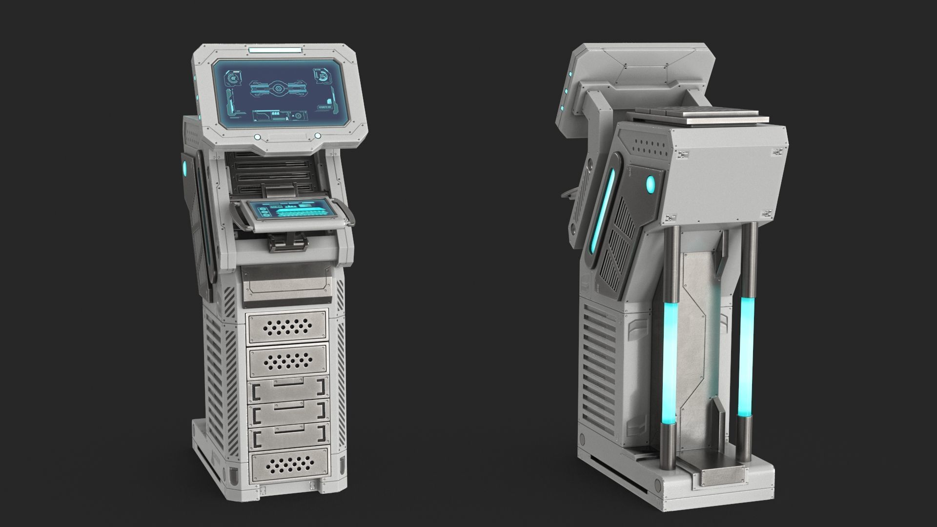 Sci Fi Terminal v1 Low-poly 3D model_14