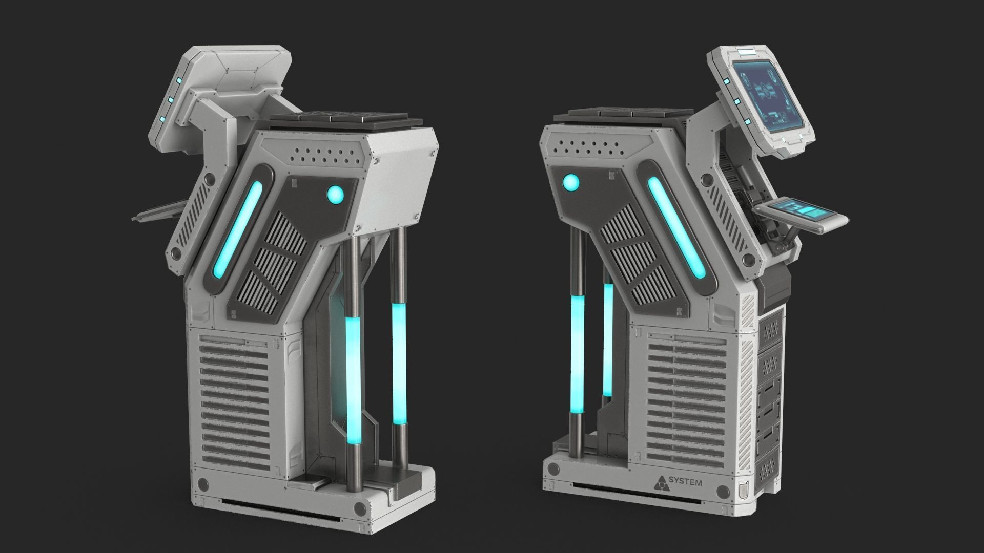 Sci Fi Terminal v1 Low-poly 3D model_19