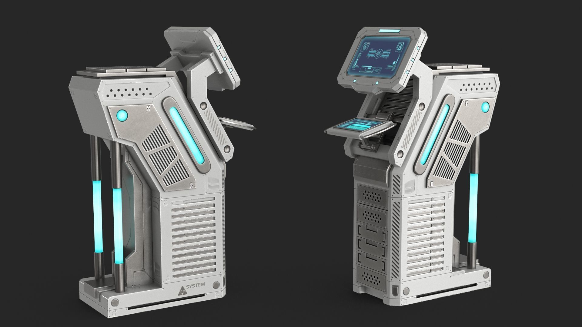 Sci Fi Terminal v1 Low-poly 3D model_16