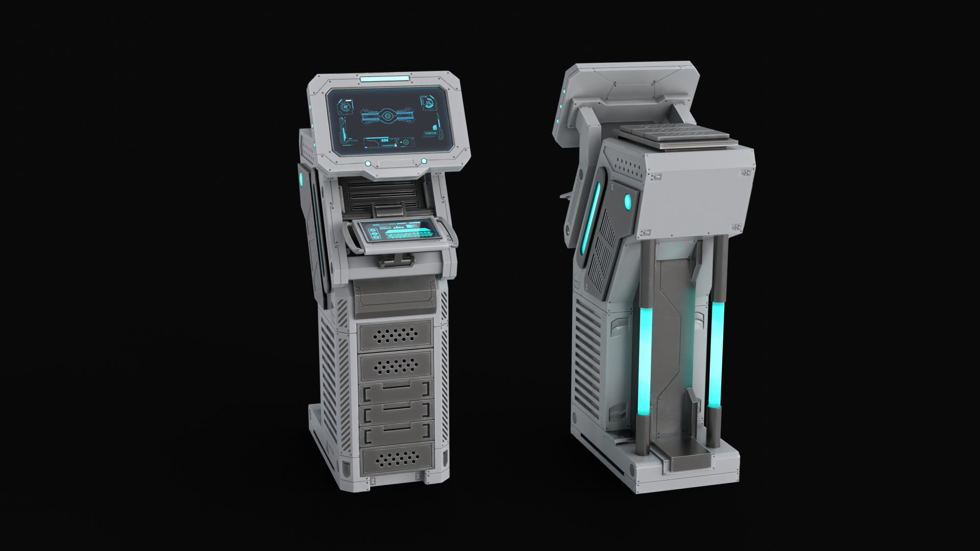 Sci Fi Terminal v1 Low-poly 3D model_11