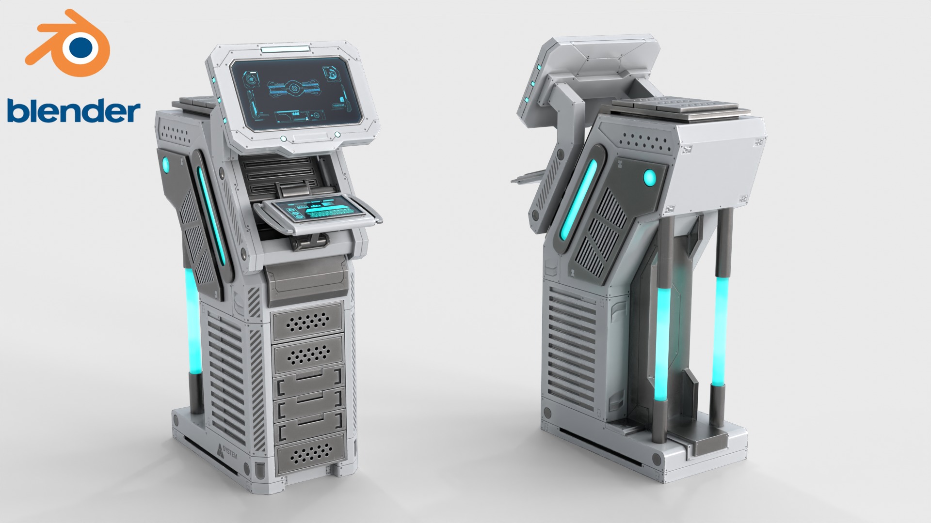 Sci Fi Terminal v1 Low-poly 3D model_13