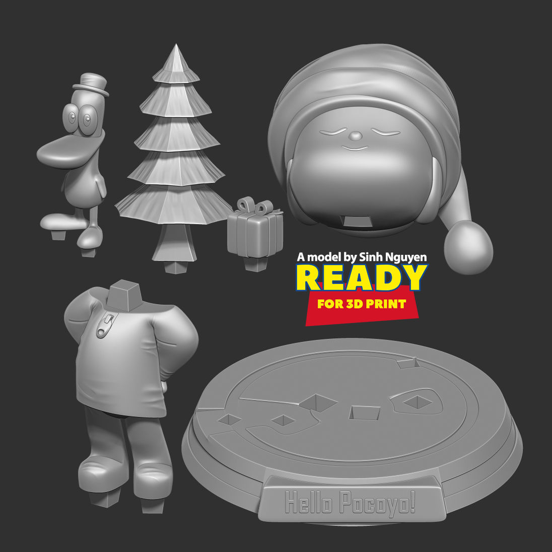 Pocoyo and Pato 3D print model_2