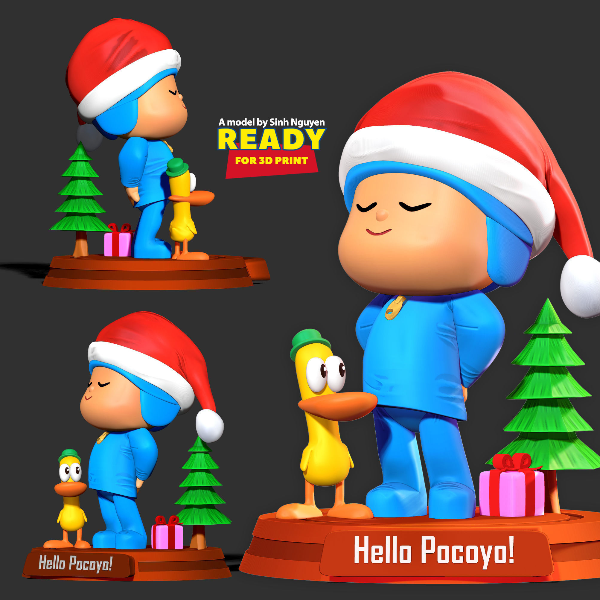 Pocoyo and Pato 3D print model_1