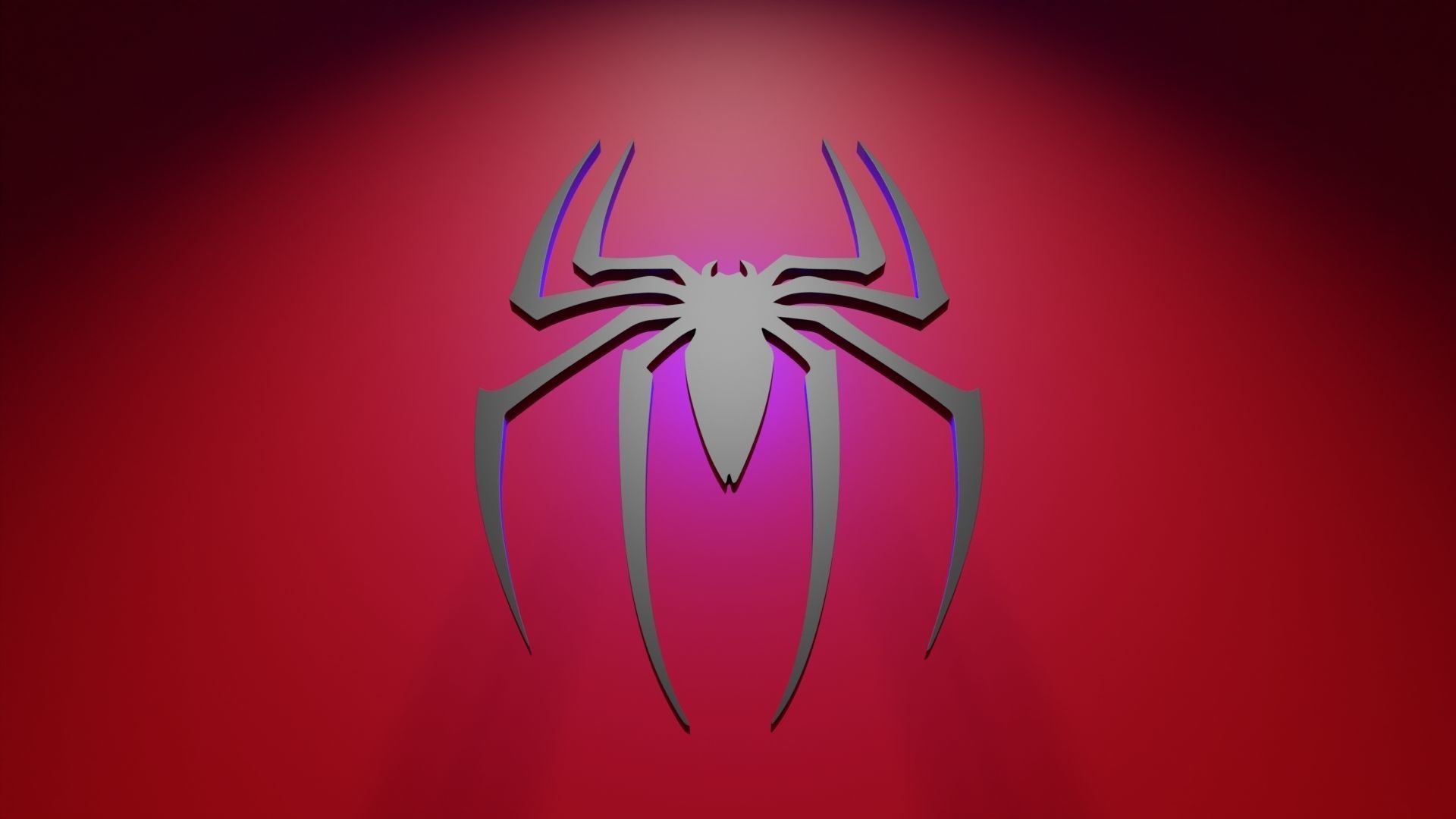 Spiderman 3D Logo Low-poly 3D model_4