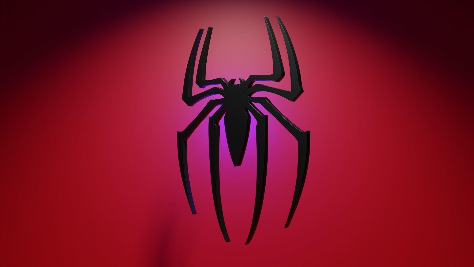 Spiderman 3D Logo Low-poly 3D model_3