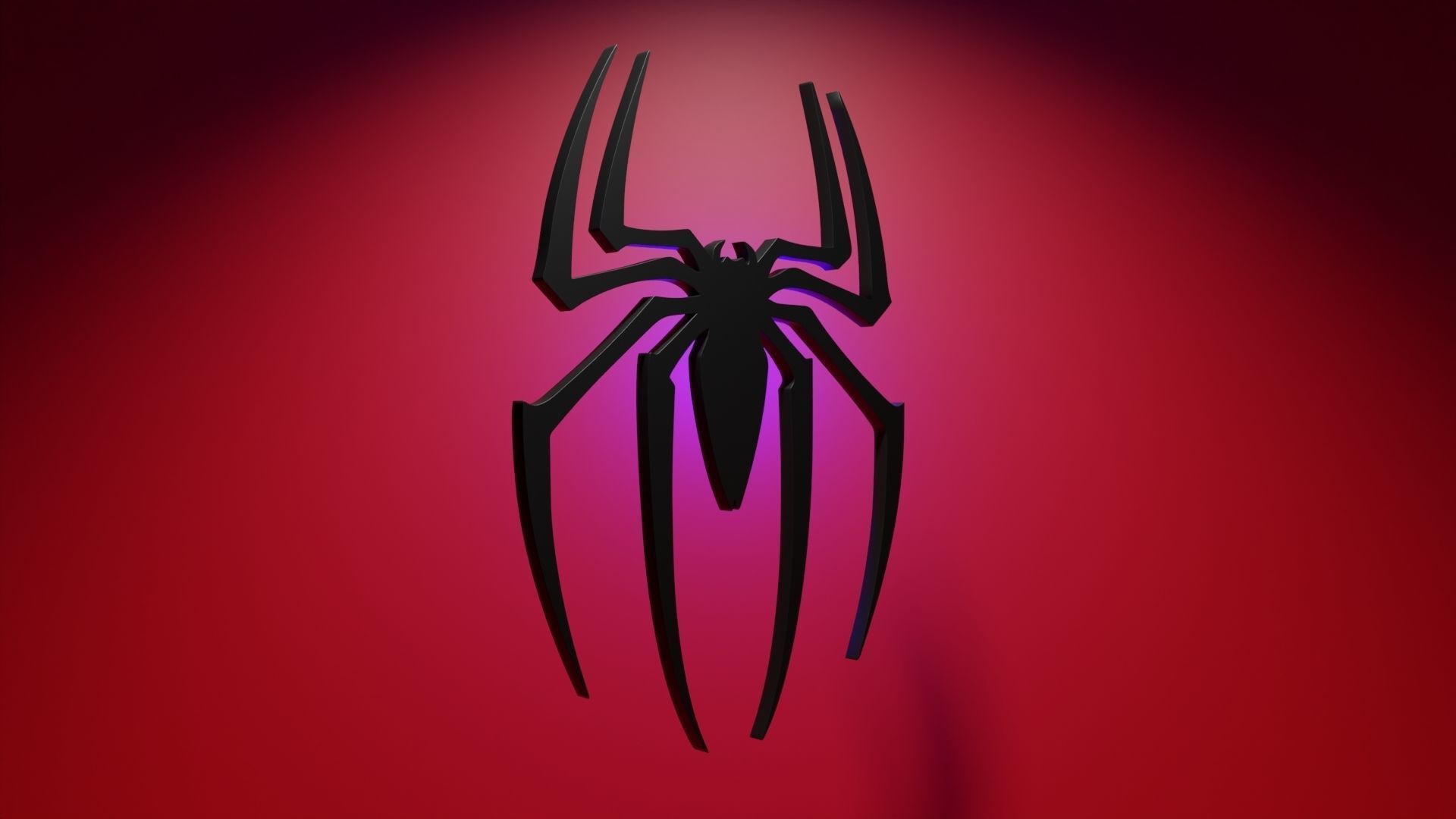 Spiderman 3D Logo Low-poly 3D model_2