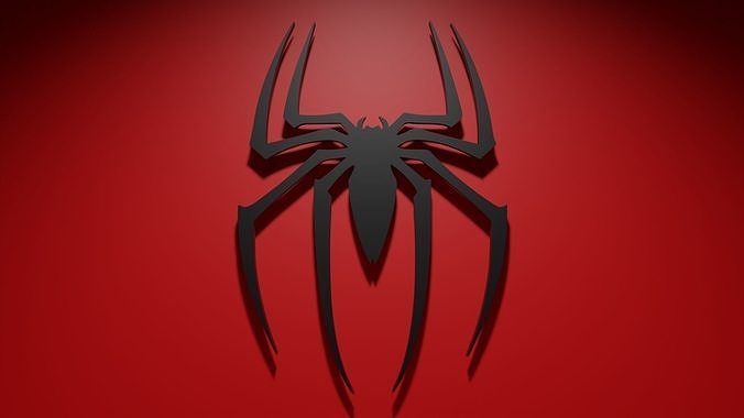 3D Model Spiderman 3D Logo VR AR Low poly CGTrader