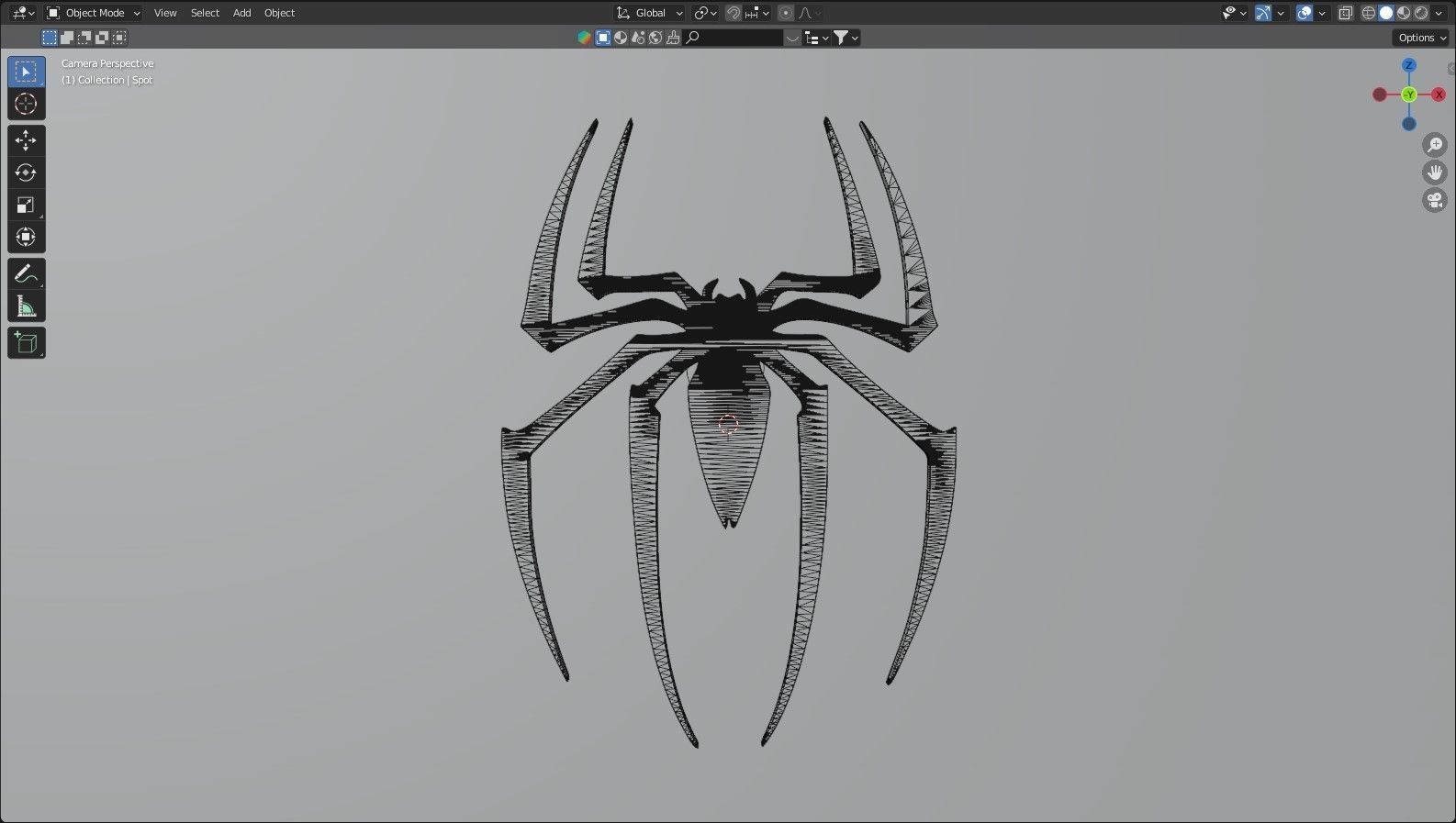 Spiderman 3D Logo Low-poly 3D model_6