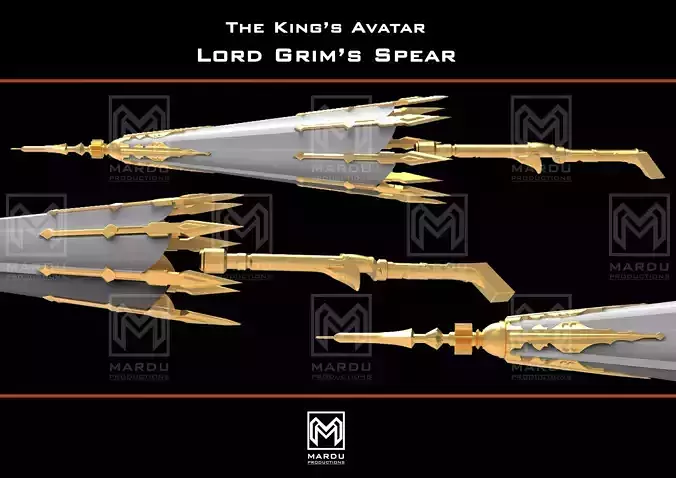 Lord Grim s spear The King s  avatar 3D PRINTABLE MODEL 