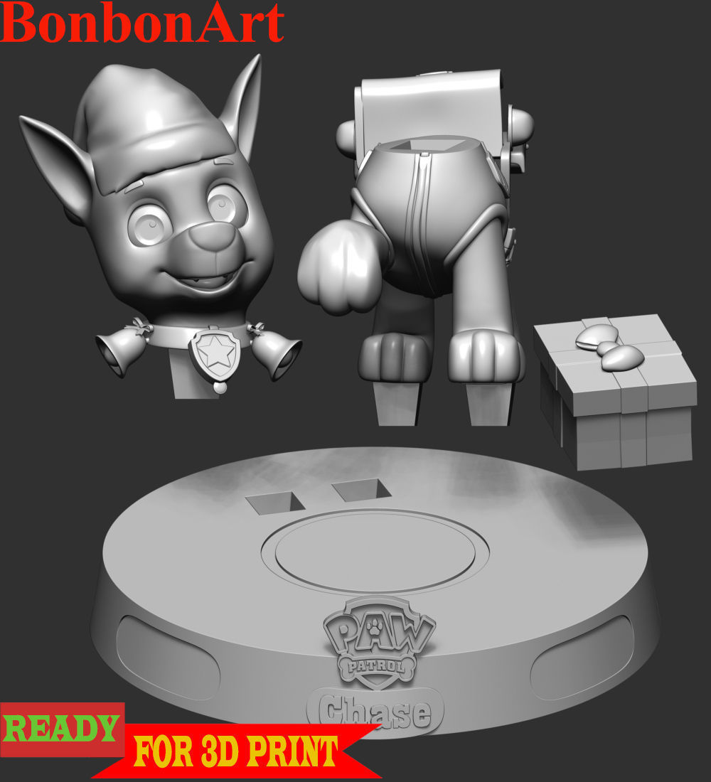 Chase Paw Patrol - Merry Christmas 3D print model_3