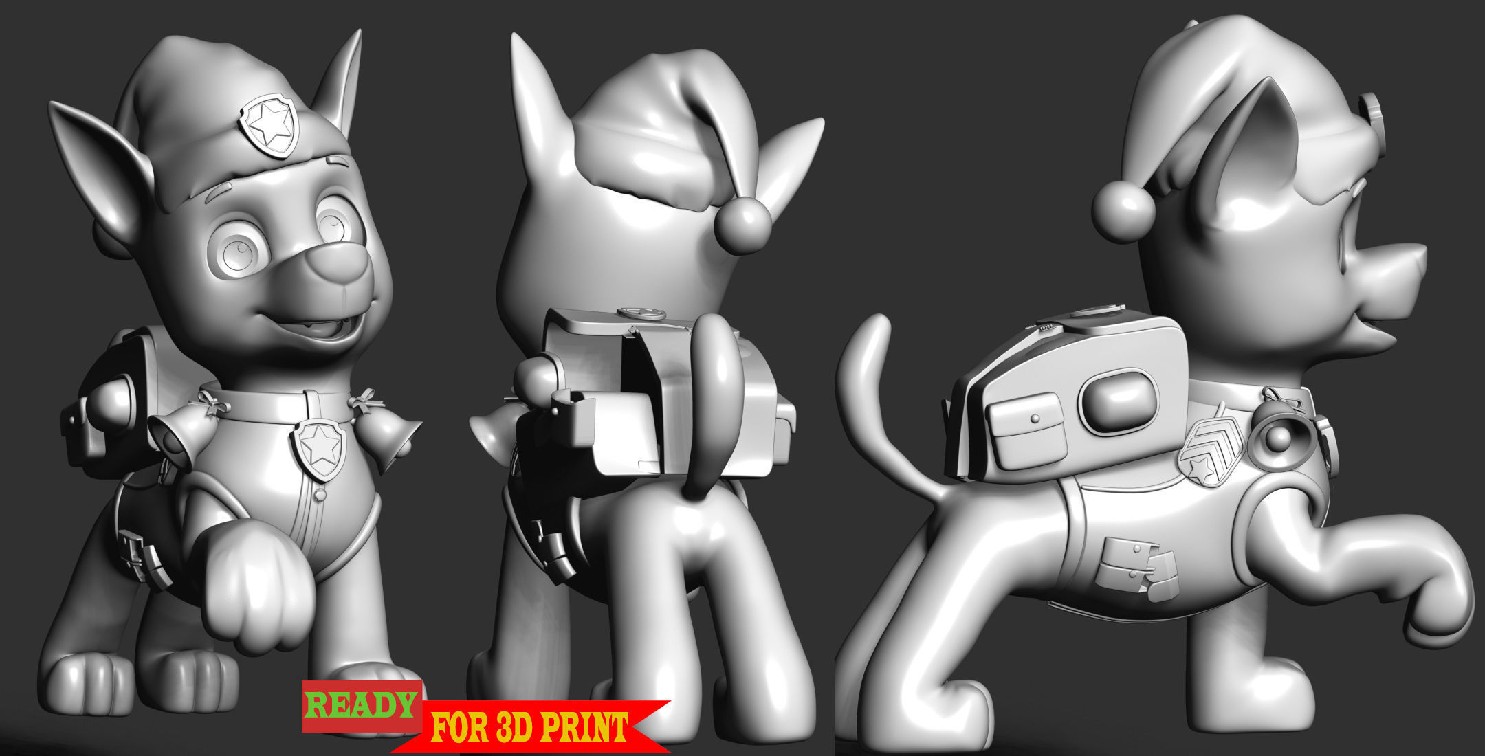 Chase Paw Patrol - Merry Christmas 3D print model_5