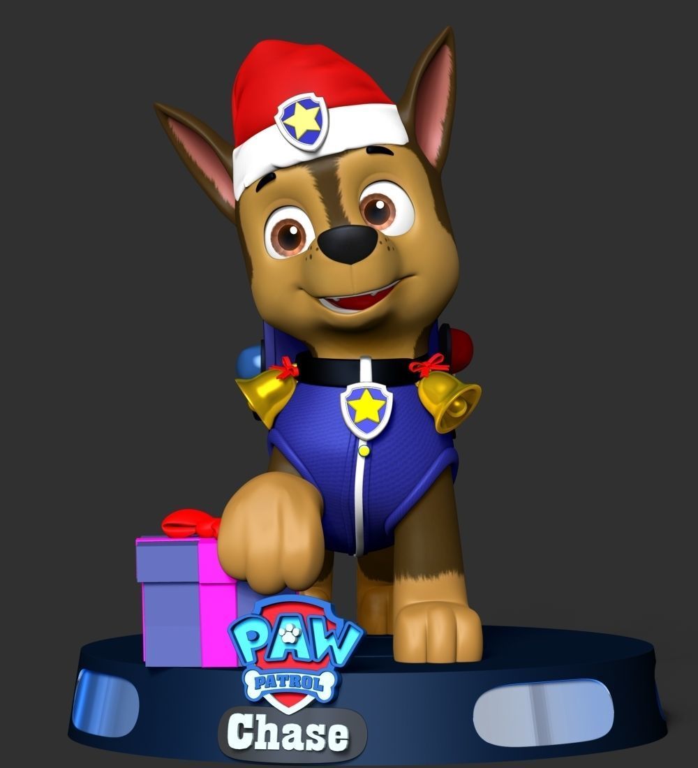 Chase Paw Patrol - Merry Christmas 3D print model_9