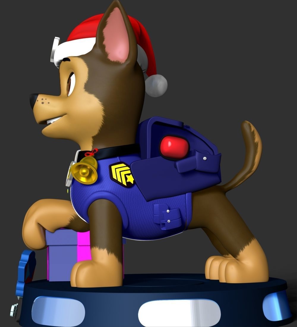 Chase Paw Patrol - Merry Christmas 3D print model_11