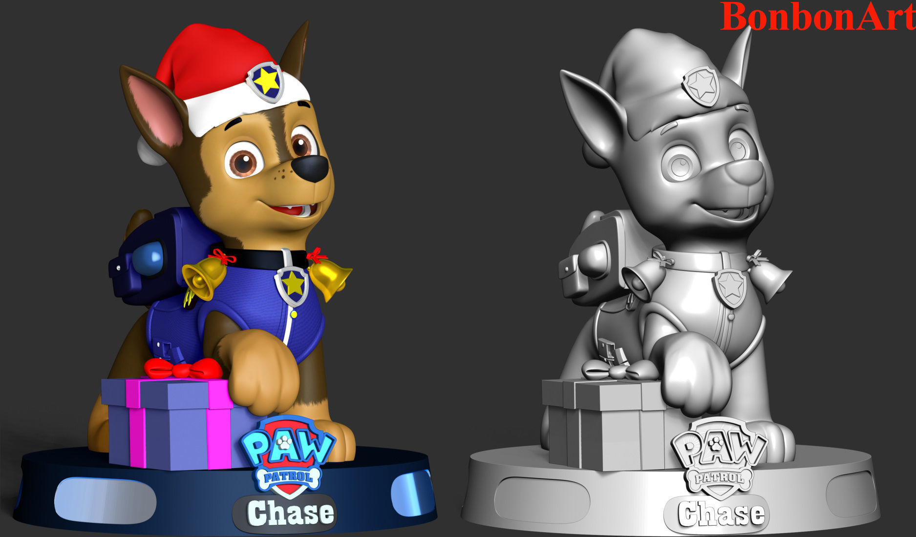 Chase Paw Patrol - Merry Christmas 3D print model_6