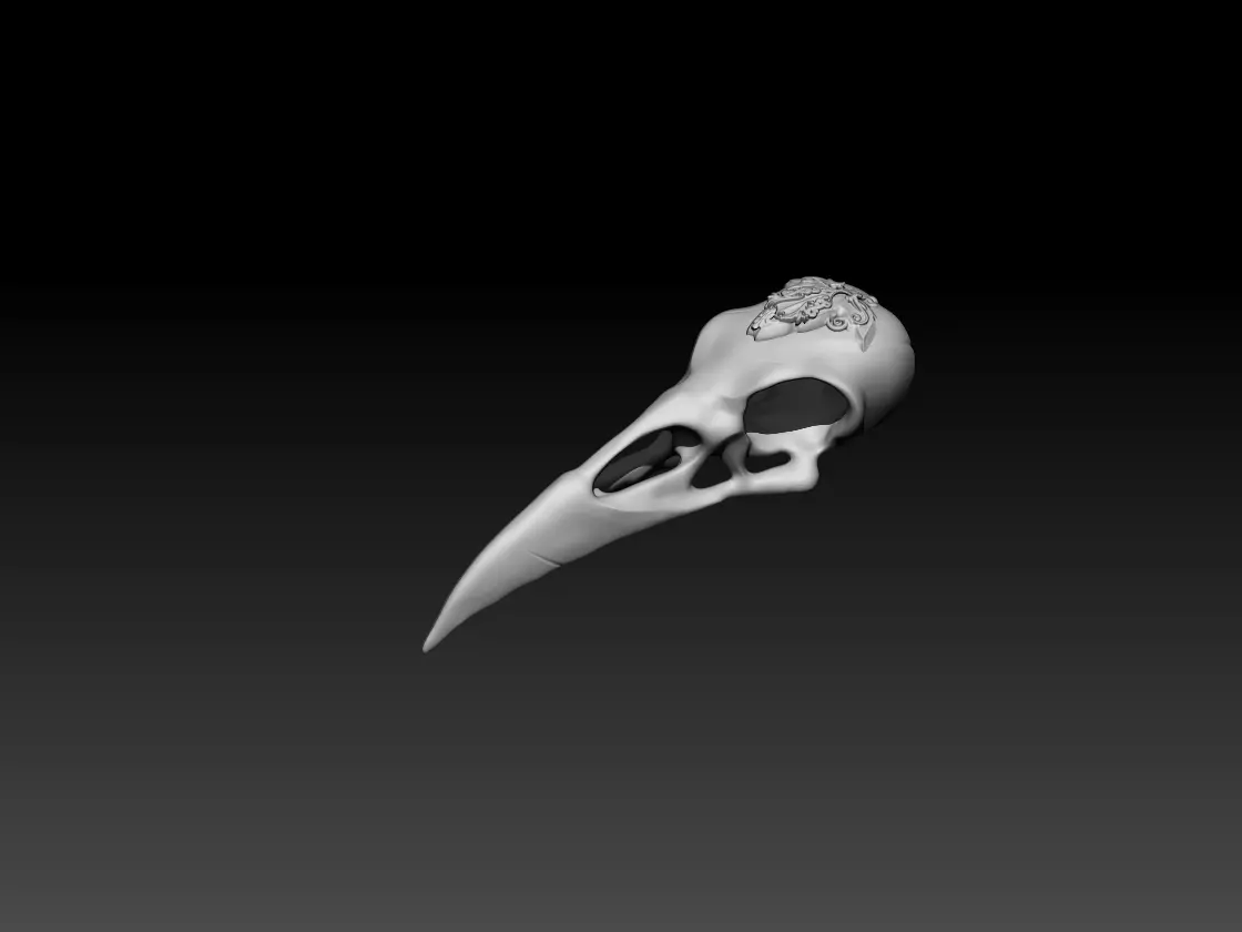 Maleficent CrowSkull necklace 3D model for cosplay 3D printing 3D print model_0