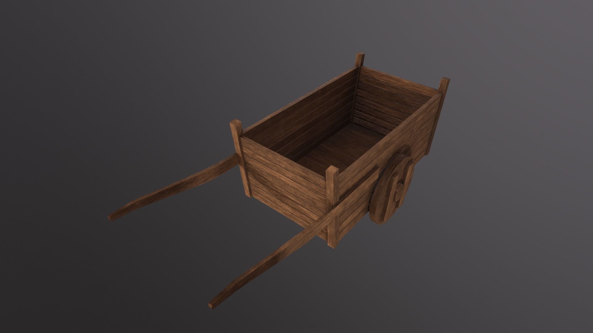 Old Wooden Cart 3D Model Low-poly 3D model_3