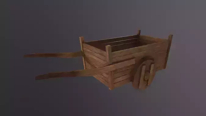 Old Wooden Cart 3D Model Low-poly 3D model Old Wooden Cart 3D Model Low-poly 3D model