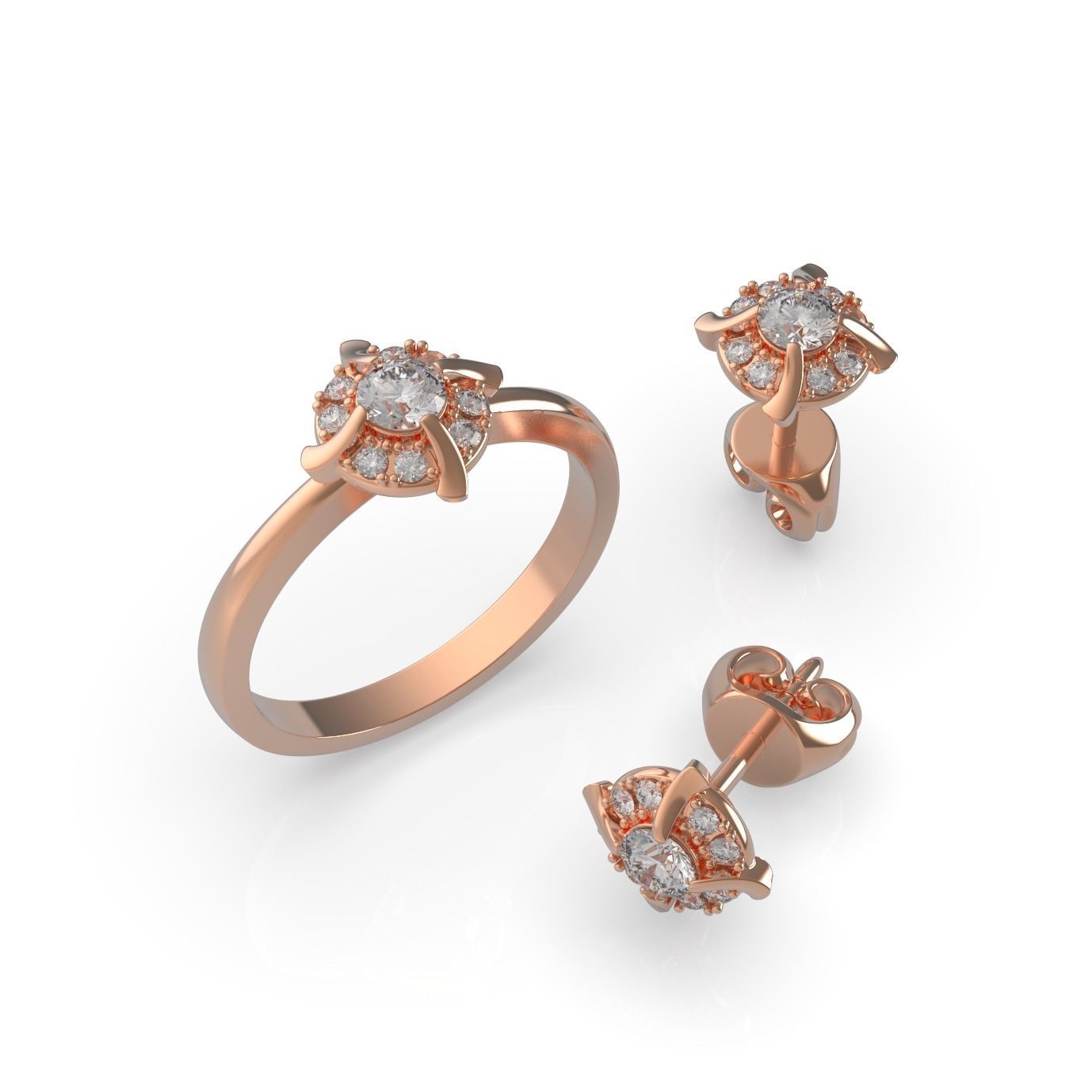 Ring and Studs 029 3D print model_2