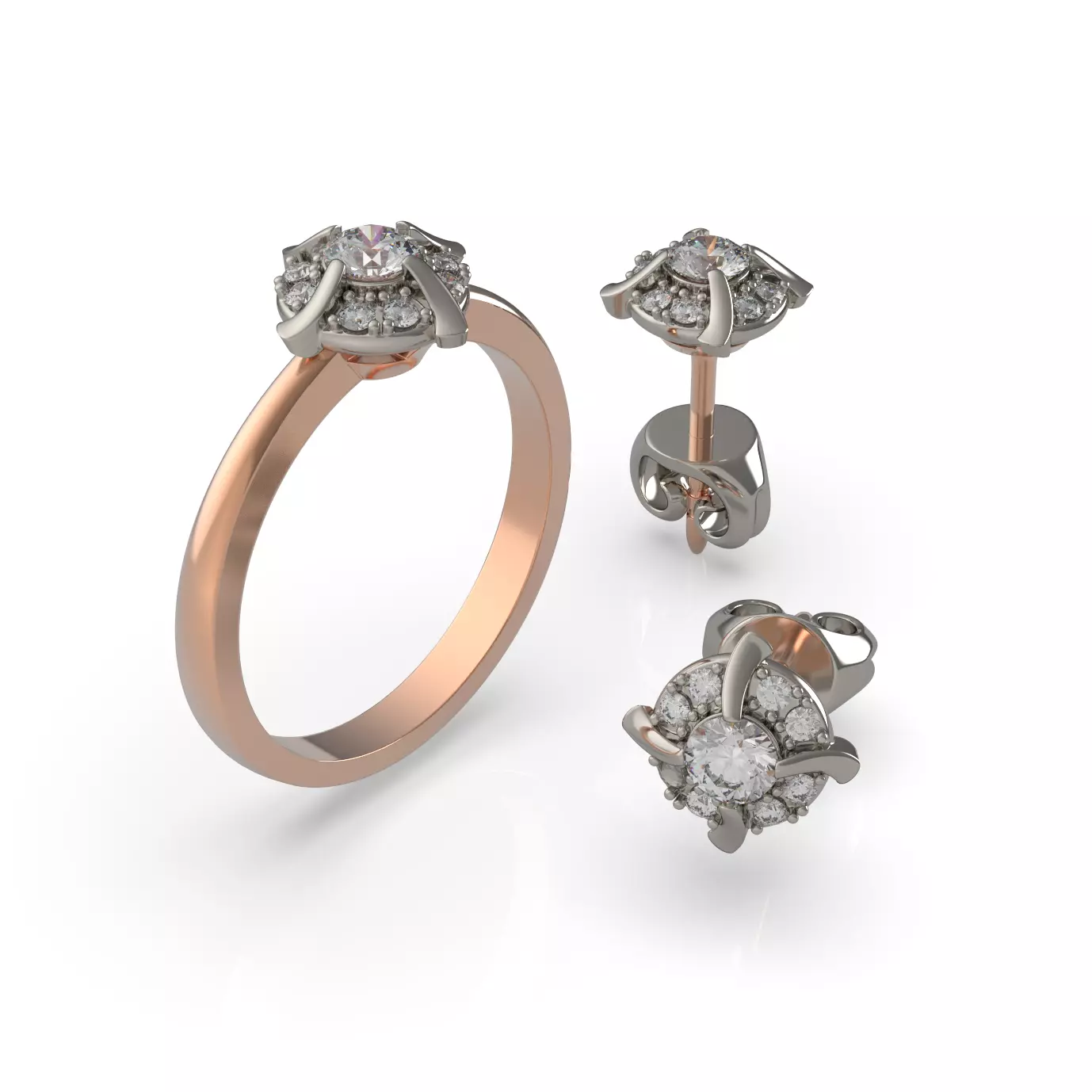 Ring and Studs 029 3D print model_0