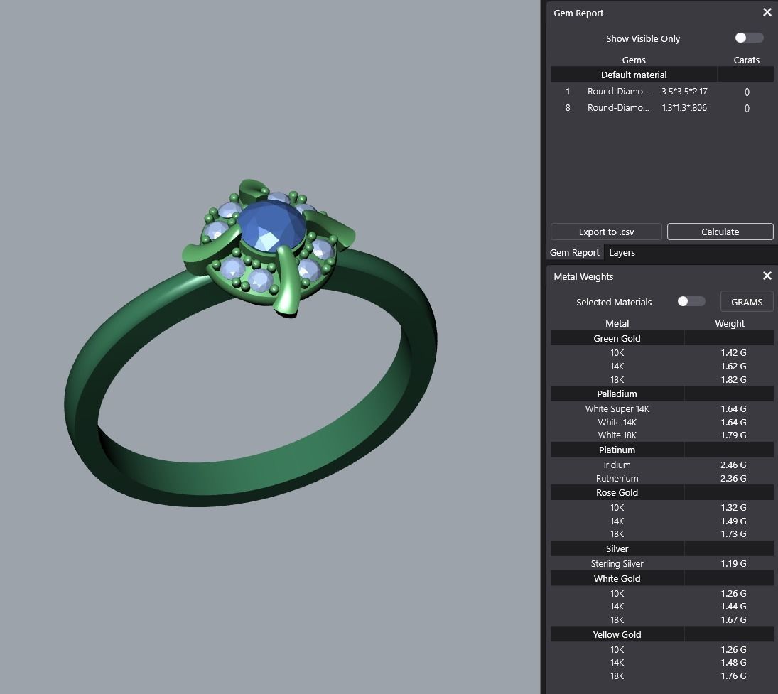 Ring and Studs 029 3D print model_11