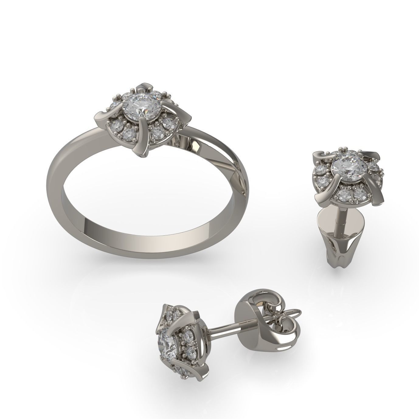 Ring and Studs 029 3D print model_5