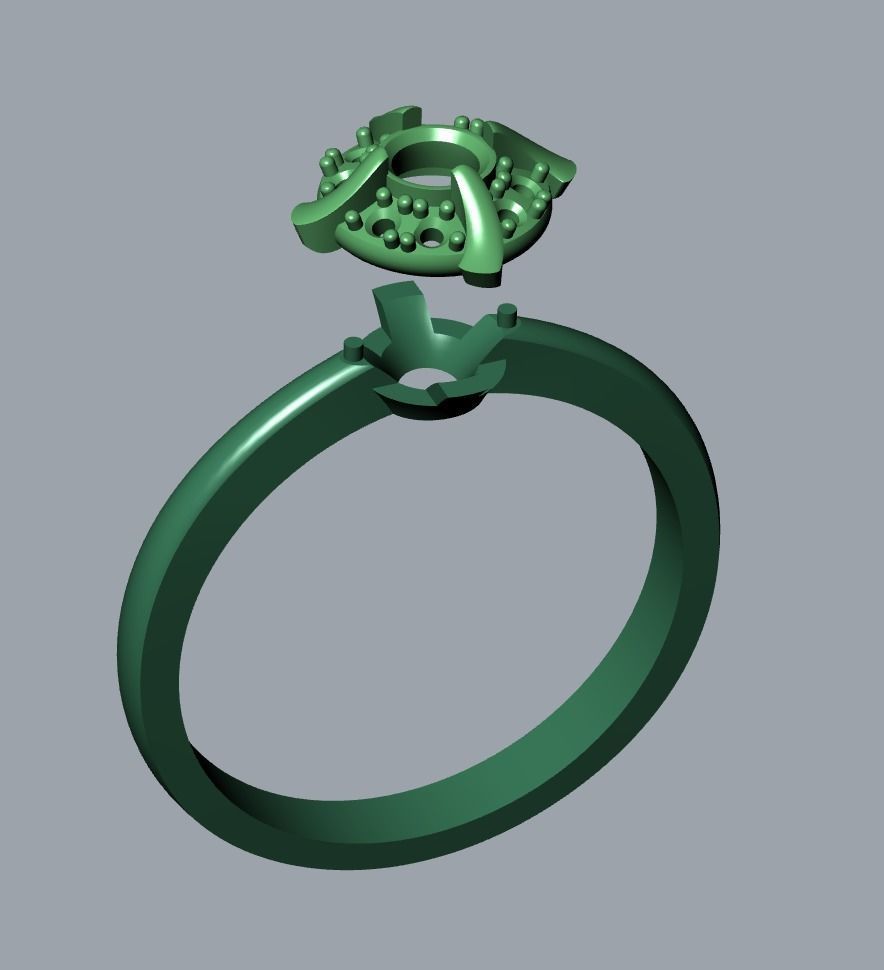 Ring and Studs 029 3D print model_7
