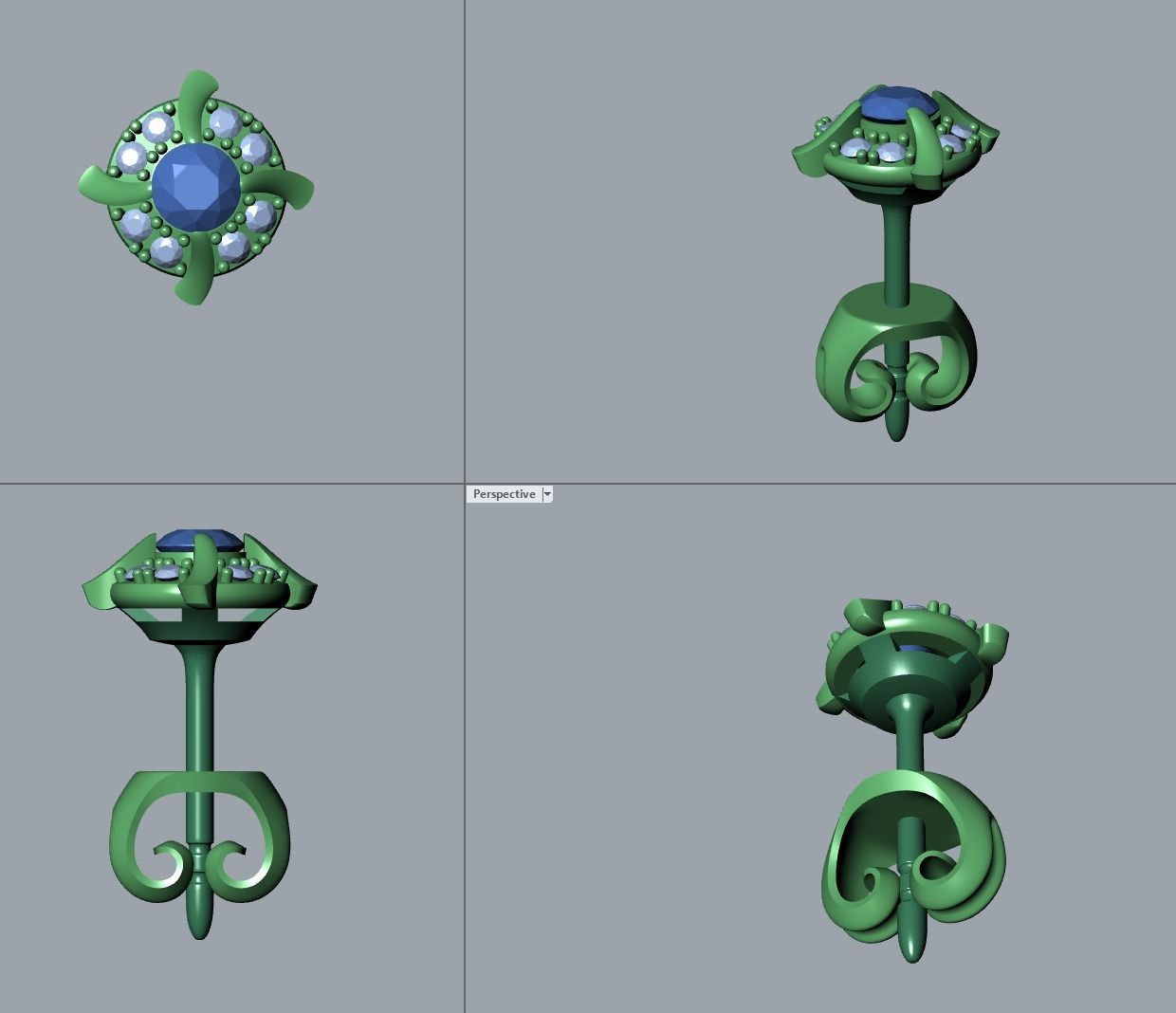 Ring and Studs 029 3D print model_8