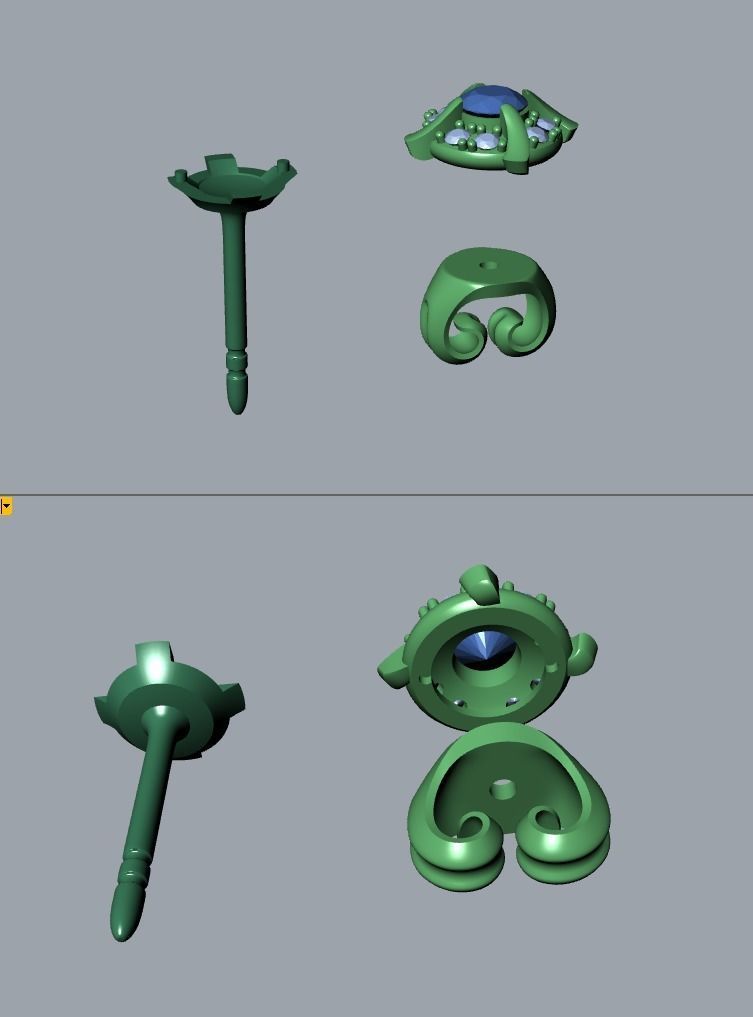 Ring and Studs 029 3D print model_9