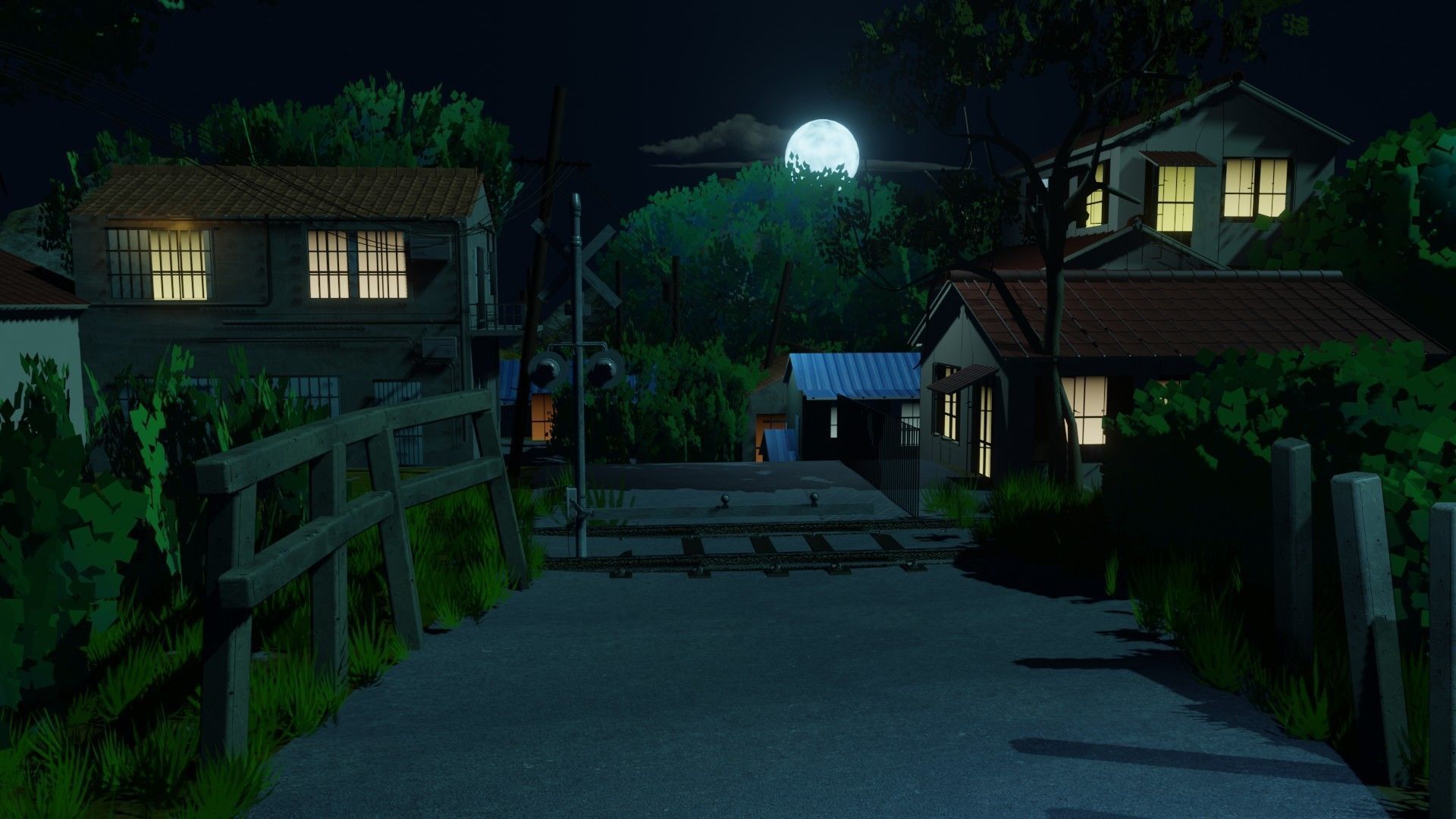 anime village made in blender 3D model_1