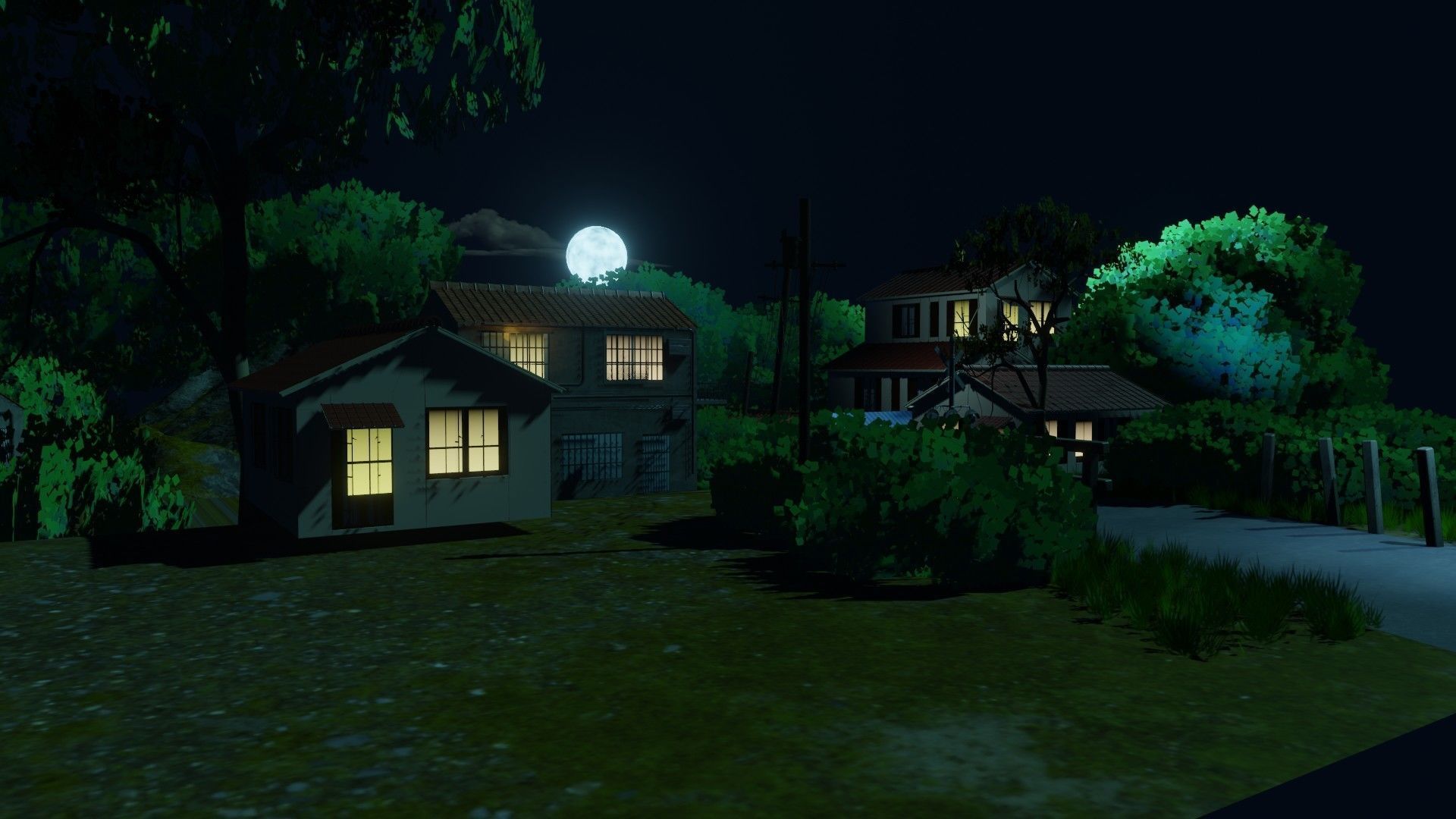 anime village made in blender 3D model_6