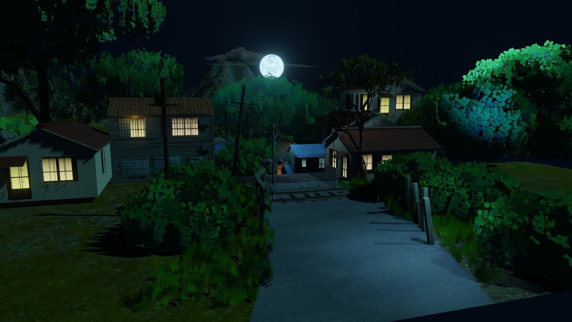 anime village made in blender 3D model_3