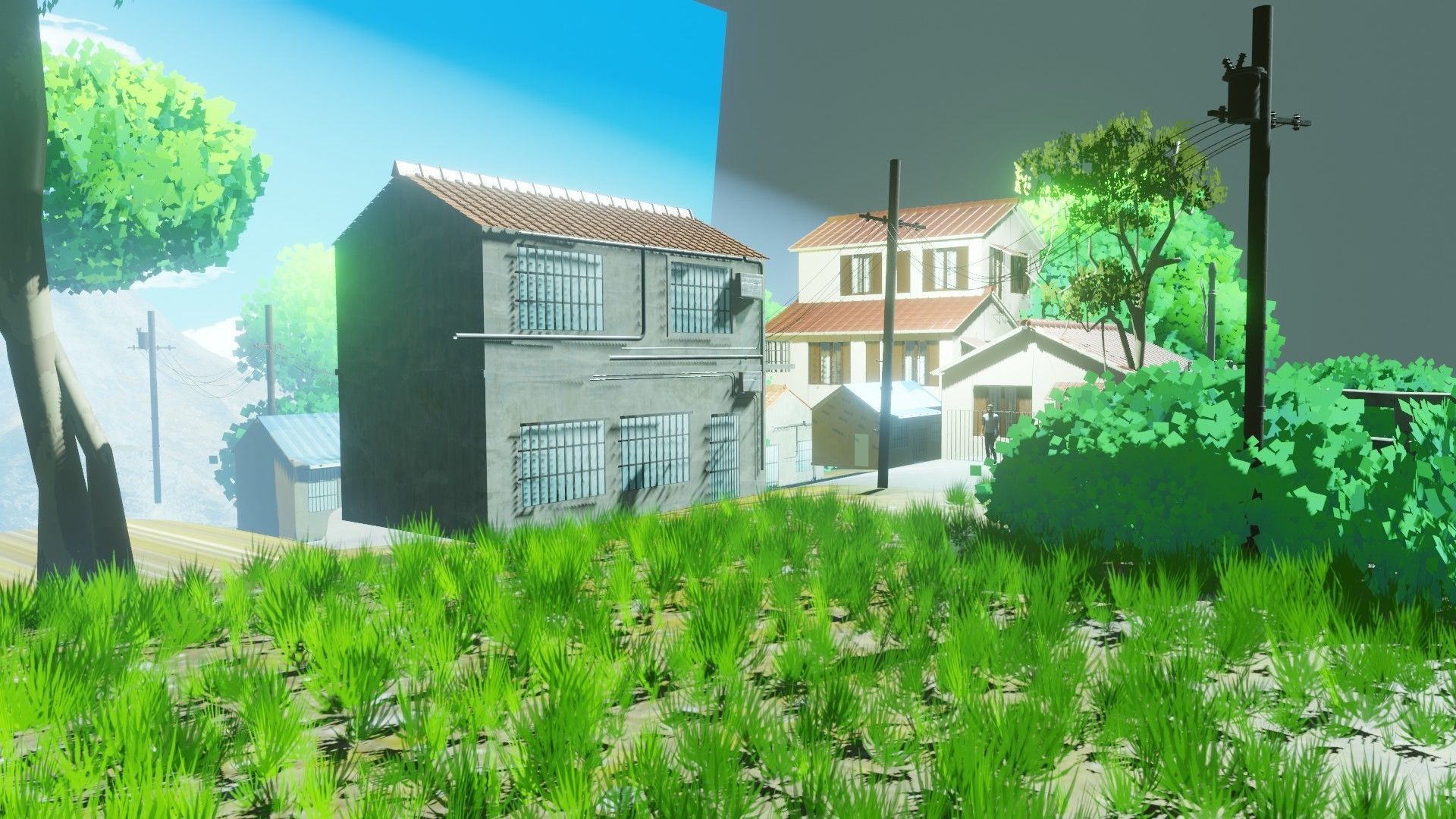 anime village made in blender 3D model_4