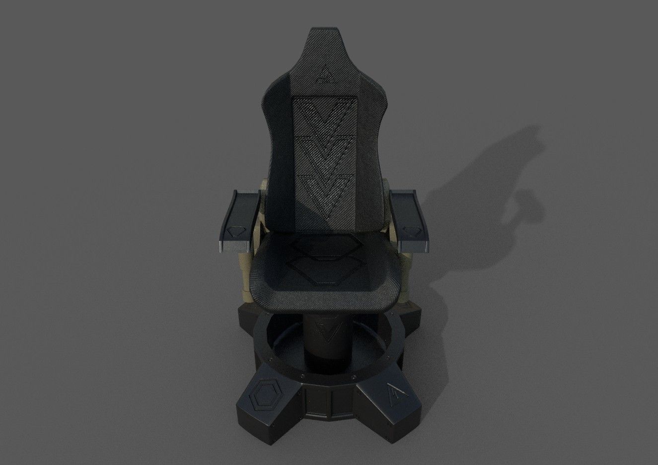 Gaming Chair Low-poly 3D model_3
