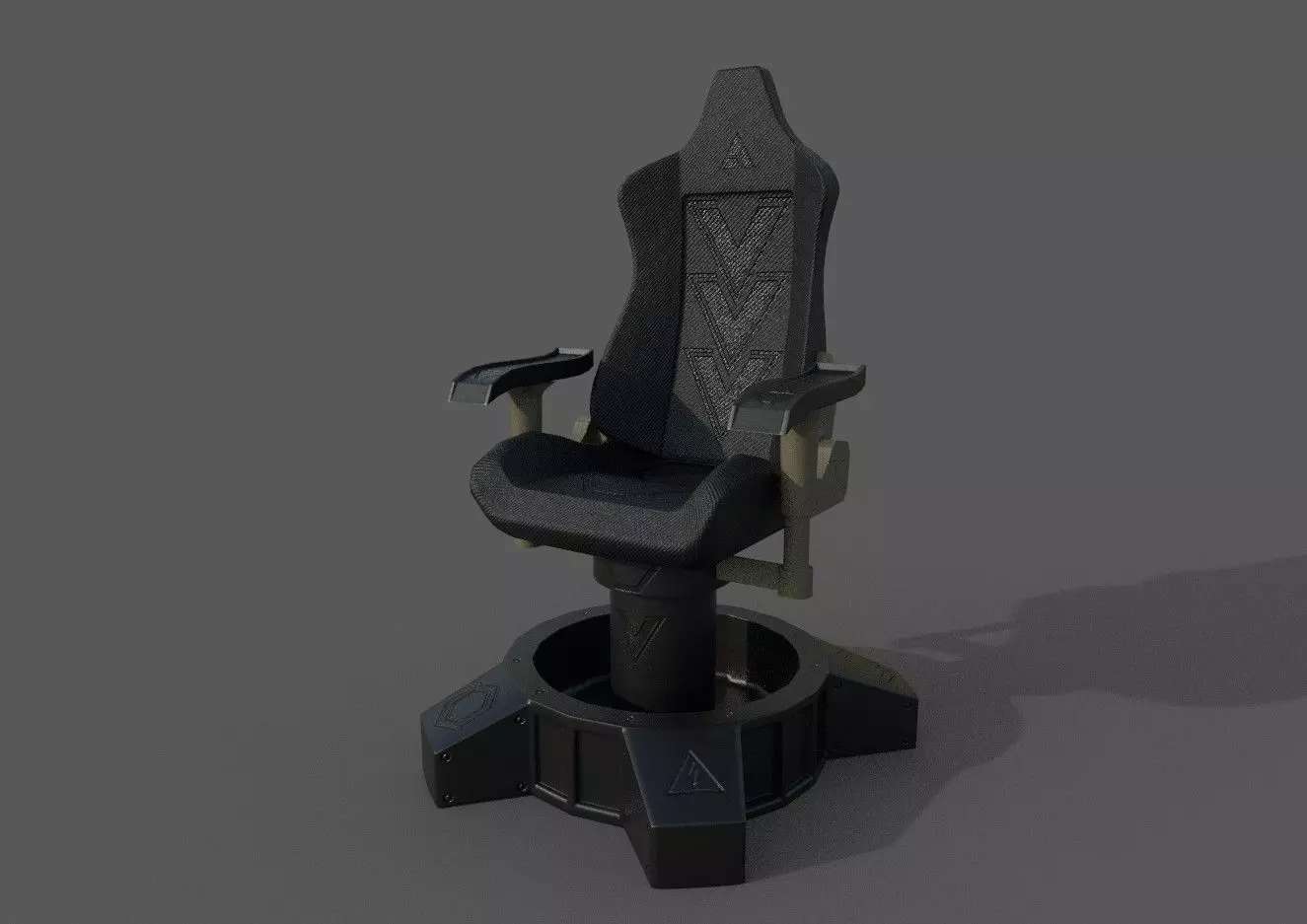 Gaming Chair Low-poly 3D model_0