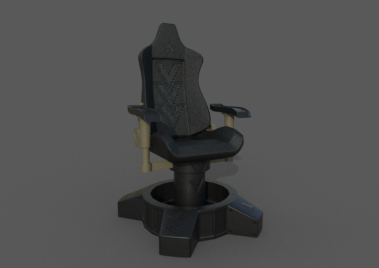 Gaming Chair Low-poly 3D model_2