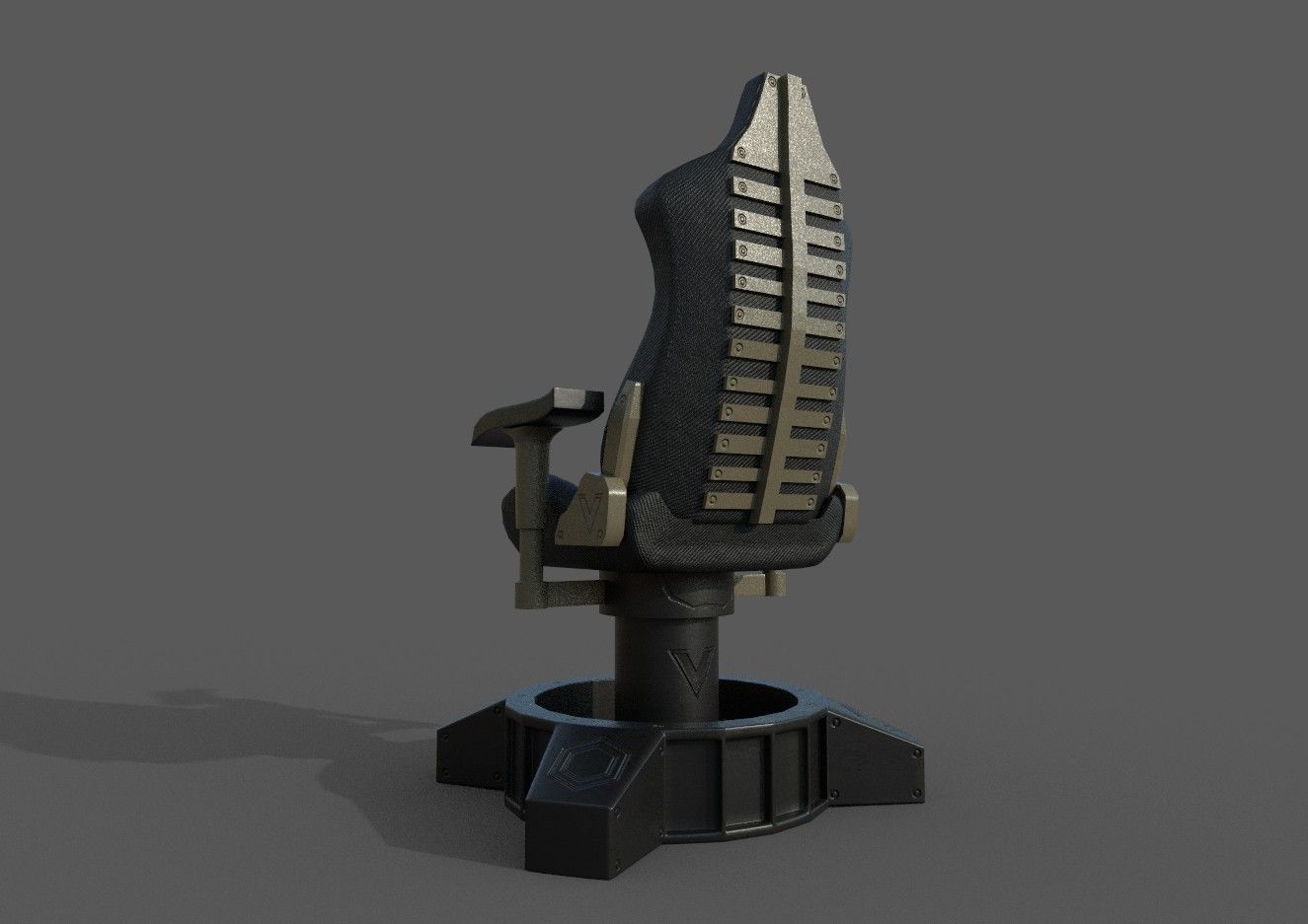 Gaming Chair Low-poly 3D model_5