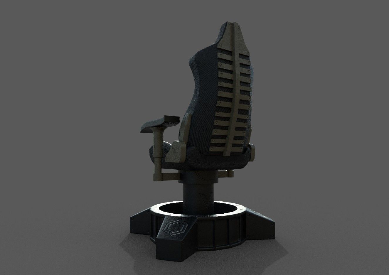 Gaming Chair Low-poly 3D model_4