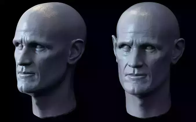 Matt Smith Head - Bald Version 3D print model