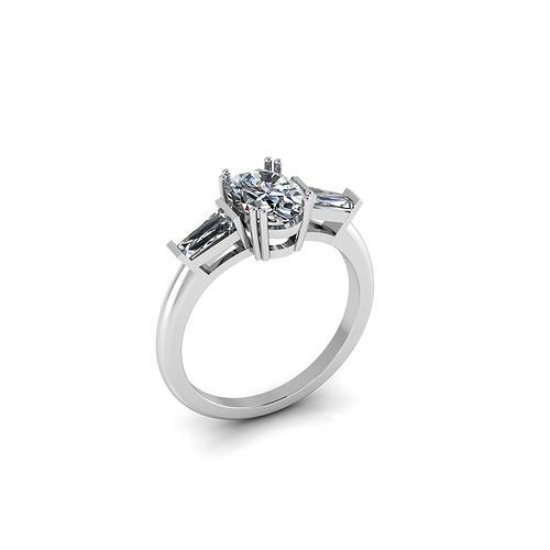3 stone engagement ring 3D print model